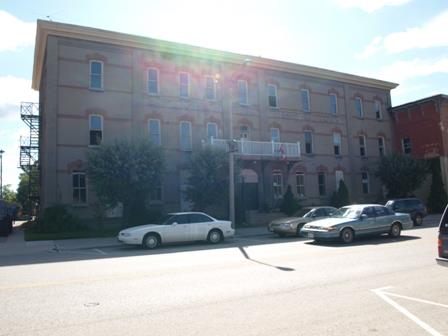 Of note is the three-storey buff-brick exterior.; Kayla Jonas, 2008.