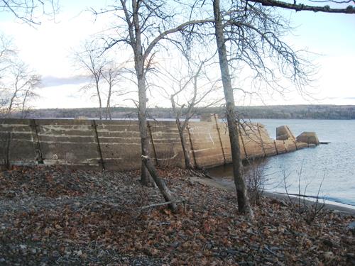 This image shows Mott's Wharf, looking northeast; Village of Cambridge-Narrows