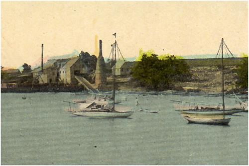 This painting depicts the Robinson Mill located near the residence, which was owned and operated by the Robinson Family; Queens County Museum Collection