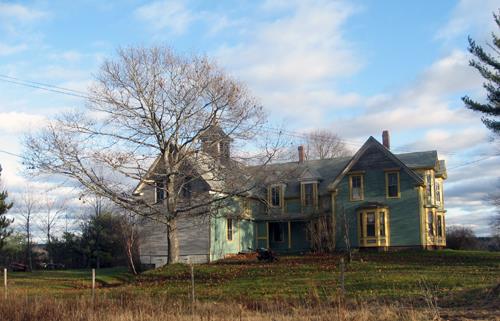 This image shows the contextual view of the residence on the large pastoral lot; Village of Cambridge-Narrows