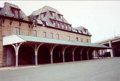 General view of the rear elevation of the Newfoundland Railway Headquarters National Historic Site of Canada terminus building, 1997.; Public Works and Government Services Canada / Travaux publics et Services gouvernementaux Canada, 1997.