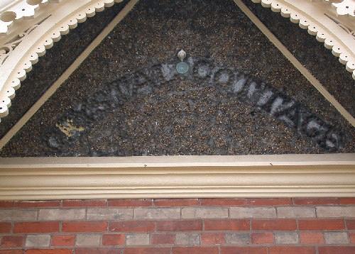 Featured is the shell inscription “Crystal Cottage”.; City of Brantford, 2001.