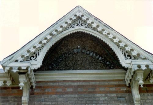 Featured is the intricate barge board.; City of Brantford, 2001.
