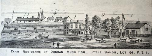 Engraving of Residence of Duncan Munn; Meacham's Illustrated Historical Atlas of PEI, 1880