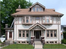 Of note is the half-timbering and the central main entrance.; City of Brantford, 2009.