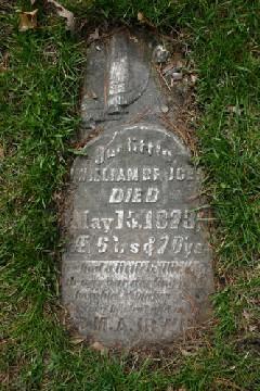 Photo of gravestone marker from Pionner Park, City of Peterborough, 2004.; City of Peterborough, 2004