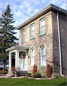 Of note are the wide eaves.; City of Brantford, n.d.