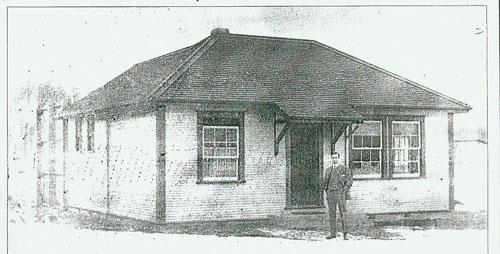 Tom Parsons in front of British Columbia Provincial Police Station, circa 1913; City of Terrace, CoT BCPP 001, circa 1913