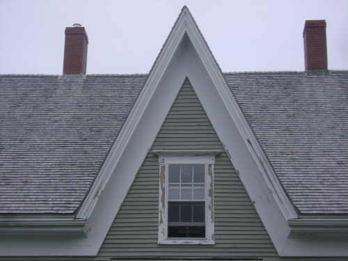This photograph illustrates the distinguishing cross gable, 2009; Town of St. Andrews
