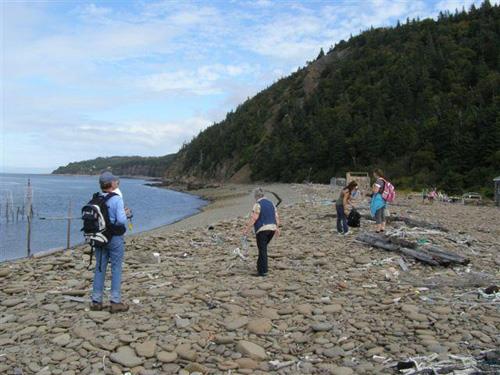 This view of Indian Beach looking north is not seen by many. The only access is by hiking a challenging trail.  The cottage on the seawall is made from the stones of the seawall.; Larry Small 2009