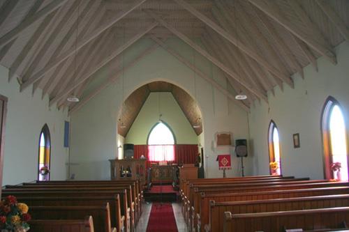 Interior view of the Old English Church, Hartney, 2009; Historic Resources Branch, Manitoba Culture, Heritage and Tourism, 2009