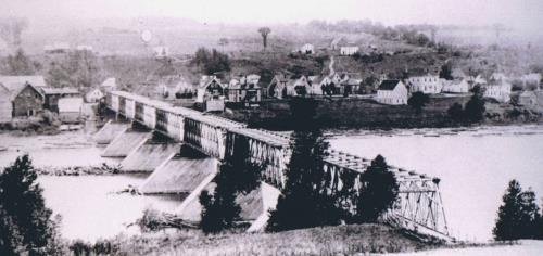 The Hartland Bridge opened 19 years before it was covered in 1920. It was covered to protect the structural trusses from the natural elements. This was done at the same time that two spans were replaced.; Doris E. Kennedy