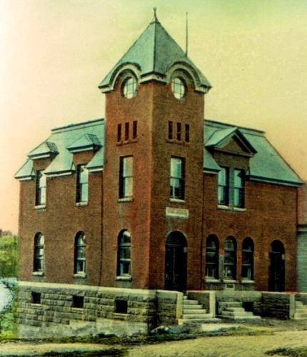 Photograph taken in 1912 before the clock was installed in 1913.; Doris E. Kennedy