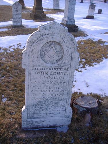 Showing stone with Masonic symbol; Alberton Historical Preservation Foundation, 2009