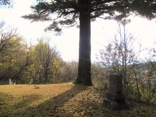 The pine tree is located next to the gravesite of the founders of Hartland, William Orser and Mary Blake-Craig-Orser. ; Doris E. Kennedy