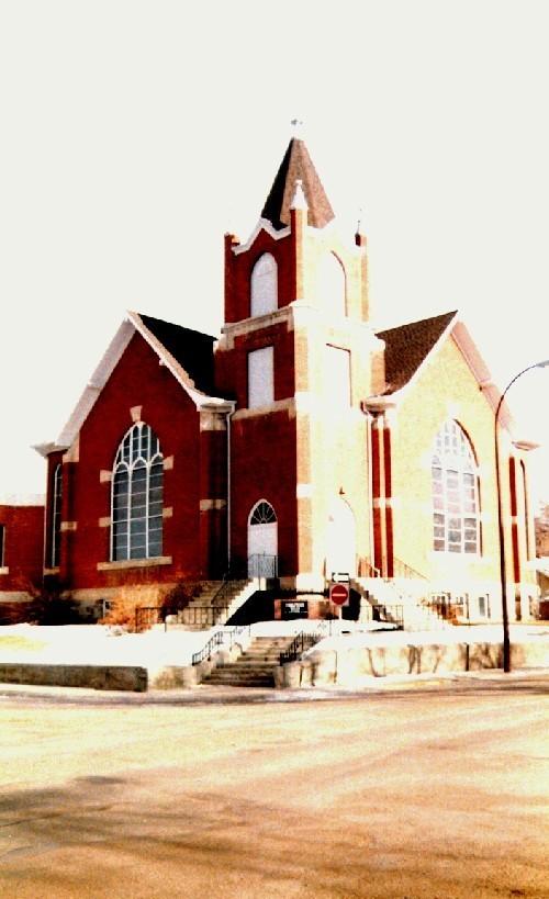 Looking northeast at the main entrance, 2003.; Government of Saskatchewan, James Winkel, 2003.