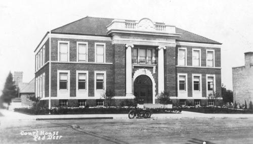 Exterior southwest view of the Old Court House (circa 1935); Red Deer and District Archives, PA-90-81-1