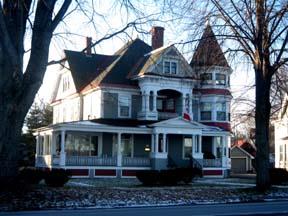 This image shows the east side of 50 Waterloo Row, which fronts on the south side of the street; City of Fredericton