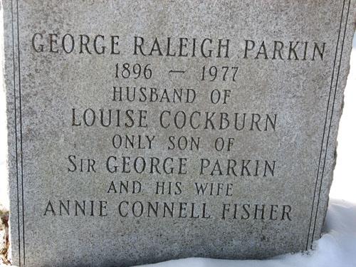 Tombstone of George Raleigh Parkin; Village of Salisbury