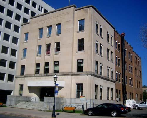 East side view showing the rear annex of the building; City of Fredericton