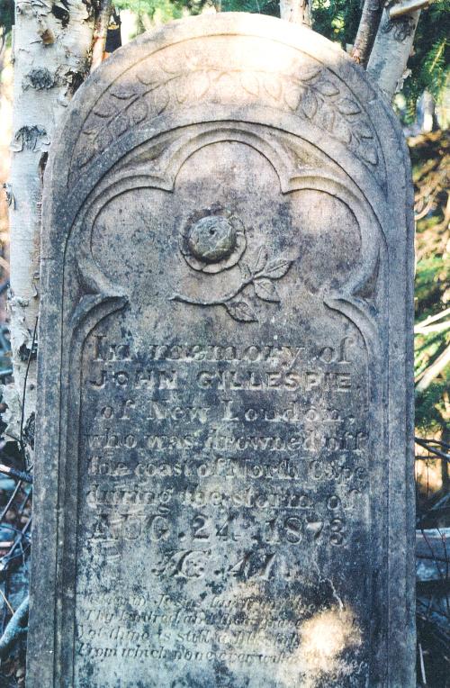 Only standing headstone in the Omnibus Cemetery; Province of PEI - 1999