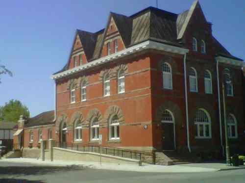 View of the Old Post Office from Petrolia's main street, the Petrolia Line.; Image taken with permission by Martin Dillon, June 2010.