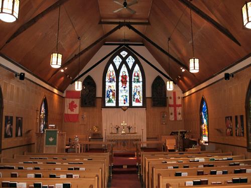 View of the interior of the church; Town of Oromocto