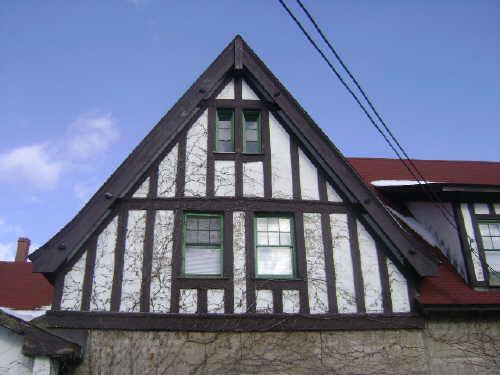 This photograph shows a gable in the Matthew's House, 2009; Town of St. Andrews