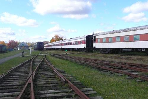 View from the southeast showing some of the rolling stock in the rail yard.; Village of Hillsborough