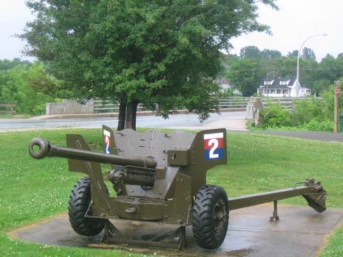 Six-pounder anti-tank gun located in the park; City of Fredericton