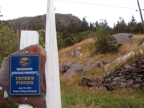 View of Peter's Finger from Vitter's Cove Road, New Perlican, NL. Photo taken 2011. ; © HFNL/Andrea O'Brien 2011