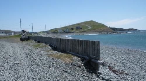 View of the cobble beach in the area of The Old Bark Pot, Ferryland, NL. Photo taken 2009. ; © HFNL/Andrea O'Brien 2012 