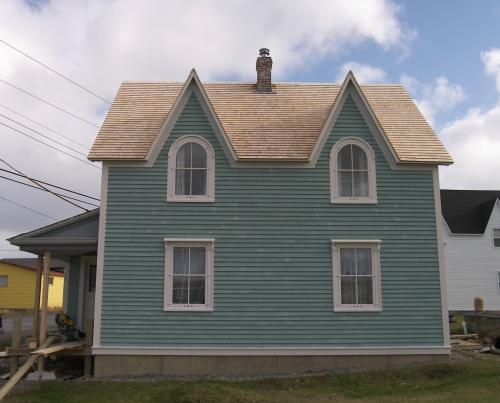 View of the front facade of Frederick Harris House, Bonavista, NL after restoration. Photo taken 2011. ; © HFNL 2011