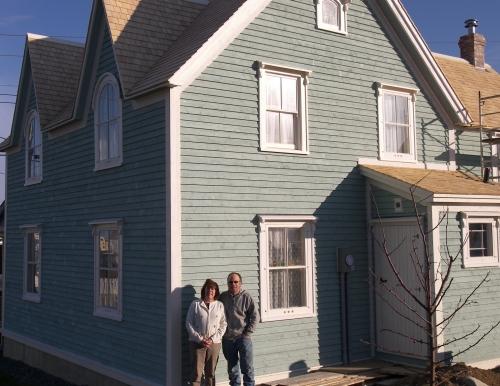 View of the front and right facades of Frederick Harris House, Bonavista, NL after restoration. Photo taken 2011. ; © HFNL 2011
