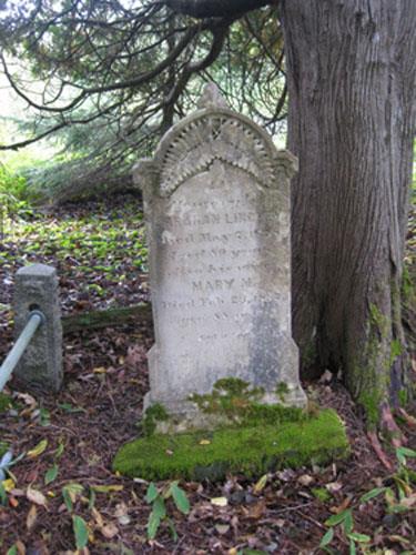 View of white marble stone in St. James Anglican Cemetery; Town of Grand Bay-Westfield