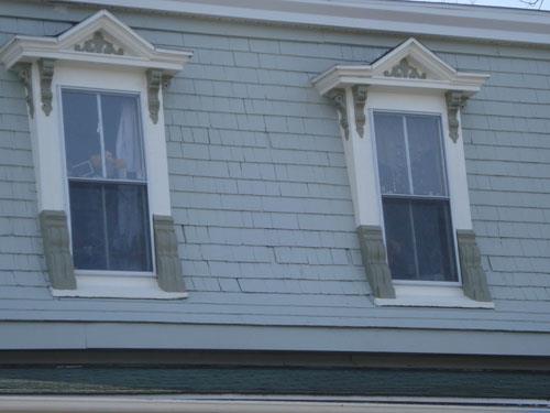 Detail of the dormer windows.; Grand Bay-Westfield