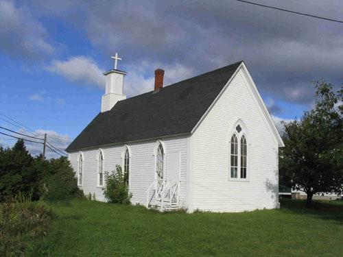 The south westerly elevation of St. John the Evangelist Anglican Church, 2004.; Village of Rexton