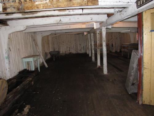 View of the interior of Pork Store, Battle Harbour, NL. ; © HFNL 2009