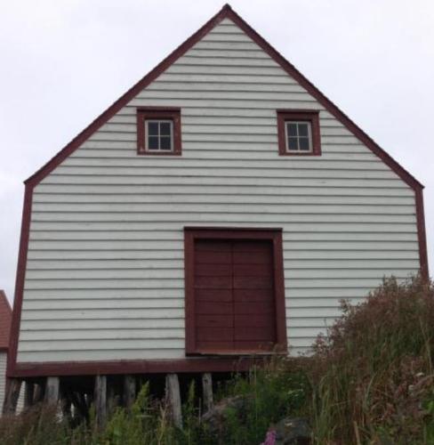 View of the rear façade of the Seal Store, Battle Harbour, NL.; © HFNL 2013 