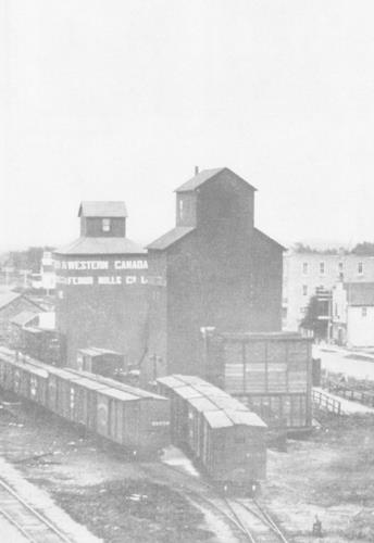 Historic photo (circa 1912) of the Austin Elevator; Historic Resources Branch, Manitoba Toruism, Culture, Heritage, Sport and Consumer Protection, 2014