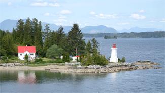 General view of Dryad Point Lighthouse and related buildings, 2010.; Kraig Anderson - lighthousefriends.com