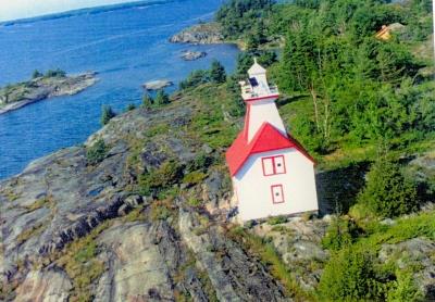 General view showing Light tower; Jones Island Rear Range; Canadian Coast Guard | Garde côtière canadienne