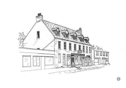 Drawing of Rorke's Stone House as featured in the book Ten Historic Towns: Historic Architecture in Newfoundland, 1978.; © Newfoundland Historic Trust 2007