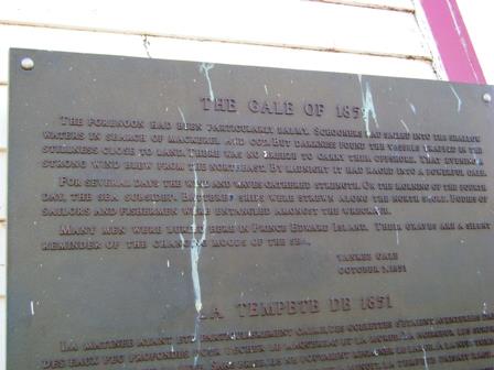Yankee Gale plaque; Province of PEI, Charlotte Stewart, 2016