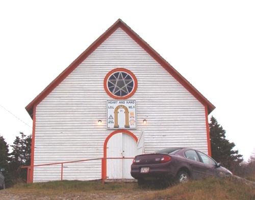 View of the front façade of Heart and Hand LOL #9, Green's Harbour, NL.