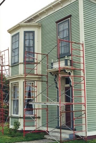 View of front facade, O'Reilly House, during renovations, post 1999.; HFNL/ 2006