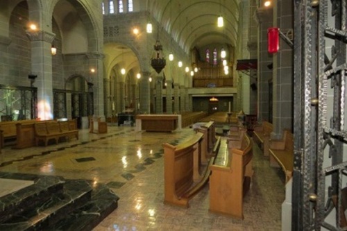 View of the central nave from the sacristy; Parks Canada | Parcs Canada