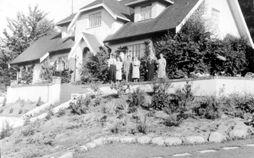 Eagles House and Garden, circa 1940.; City of Burnaby Planning and Building Department, 2004