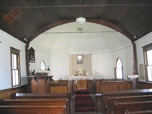 Interior view looking toward chancel, 2004.; Government of Saskatchewan, Marvin Thomas, 2004.