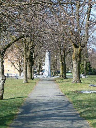 View of Victoria Park with cenotaph, 2004; City of North Vancouver, 2004